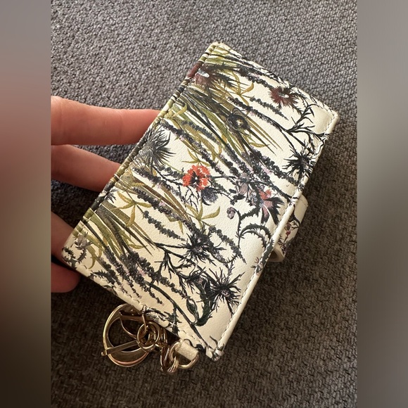 Christian DIOR Lady Dior Floral Rare 5 gusset pocket wallet limited edition - Picture 5 of 9